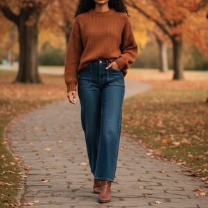 NWT LC Lauren Conrad Dark Blue Wide Leg Jeans - 18S